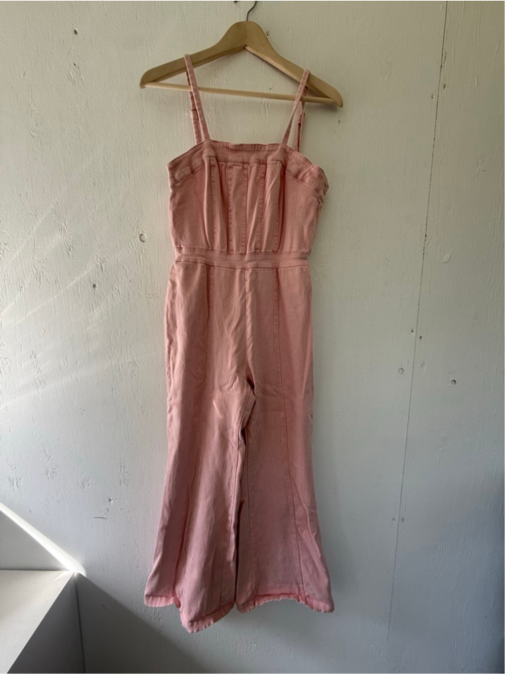 Pink Denim Corset Bodice Wide Leg Jumpsuit Size 6 - Picture 7 of 8